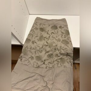 Floral Patterned Skirt in Olive and Beige